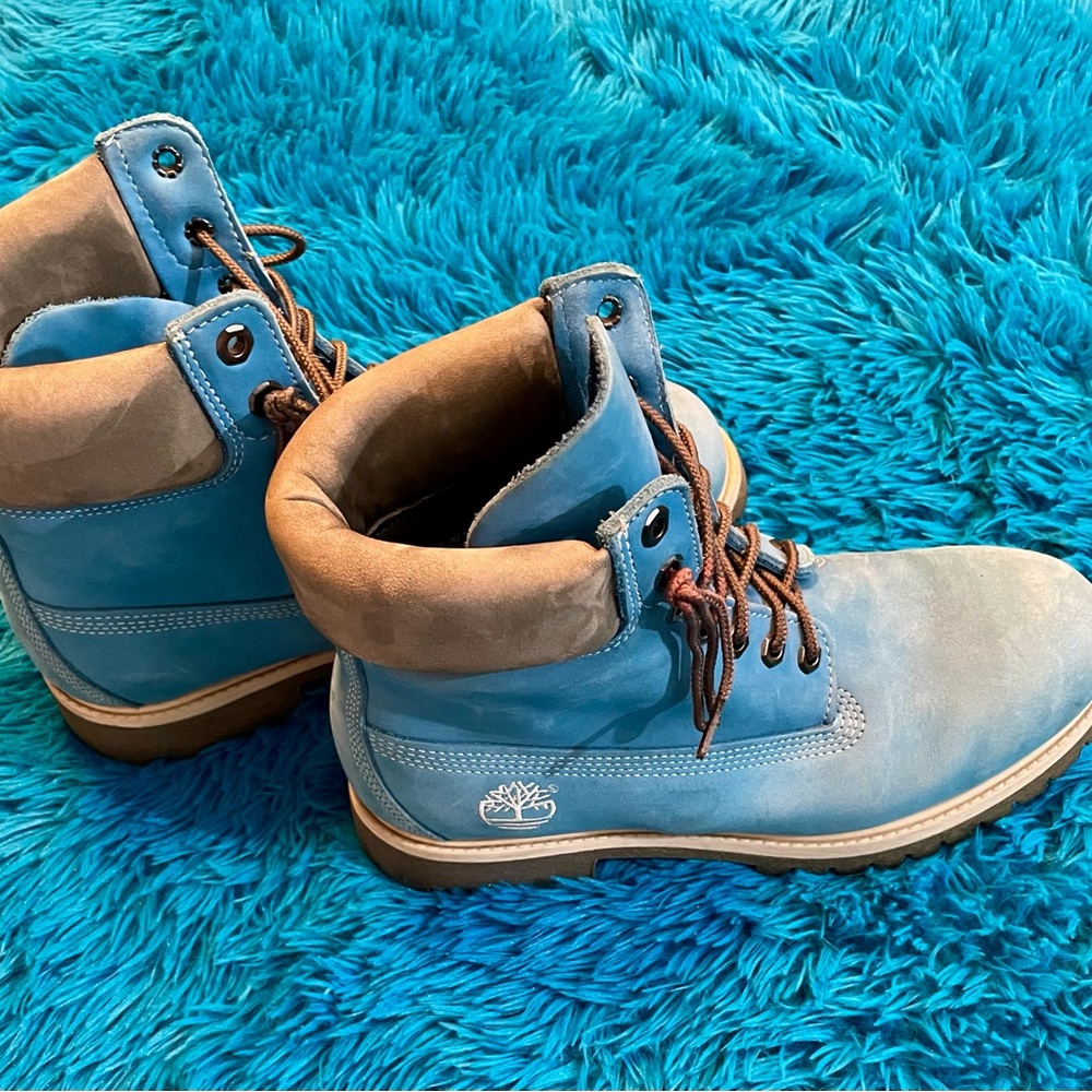Timberland Blue and Brown Men's Boots 8.5